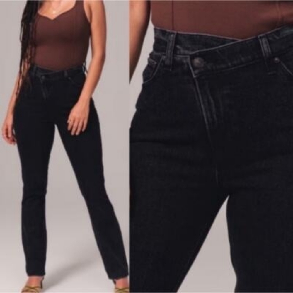 Abercrombie and Fitch 90s Straight Ultra High Rise Crossover Curve Love 30 Long